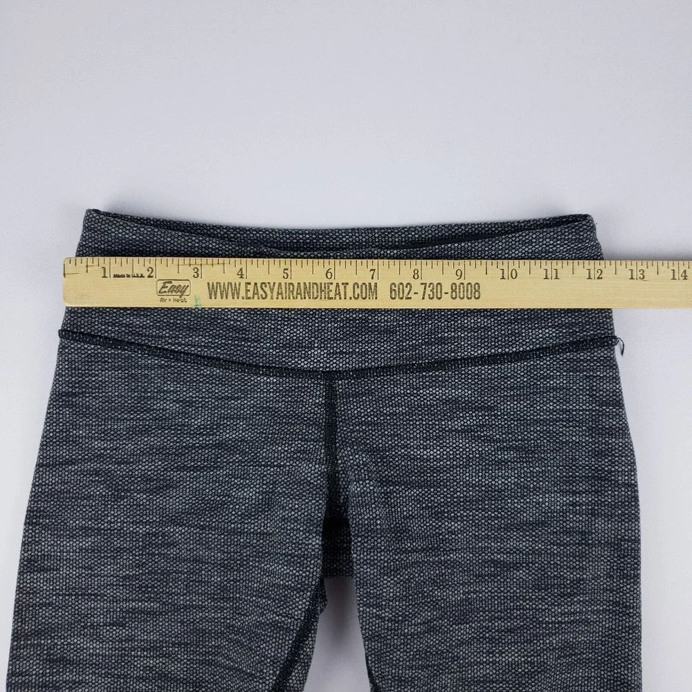 Lululemon Pants Women's 4 Gray Black Heather Cropped Activewear Stretch Leggings
